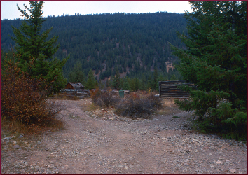 Looking NE - L to R
Cooks Store with Sport Shop Brothel behind then
      Coomes Cabin then Bldg on Lot 5 then Store and Brothel